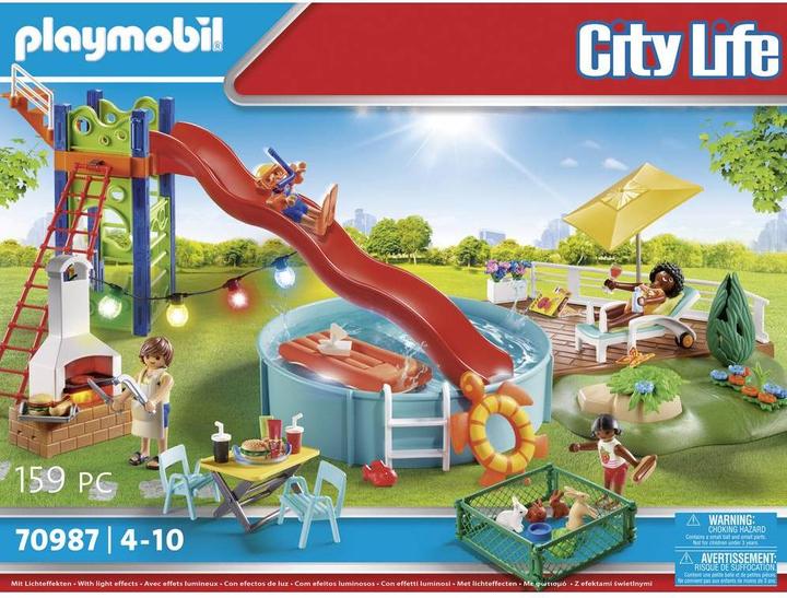 Produktbild Playmobil Poolparty mit Rutsche (70987, Playmobil City Life)