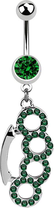 Immagine prodotto Star Piercing Banana in argento con ciondolo in ottone nocche verdi (senza ottone, Acciaio chirurgico 316L)