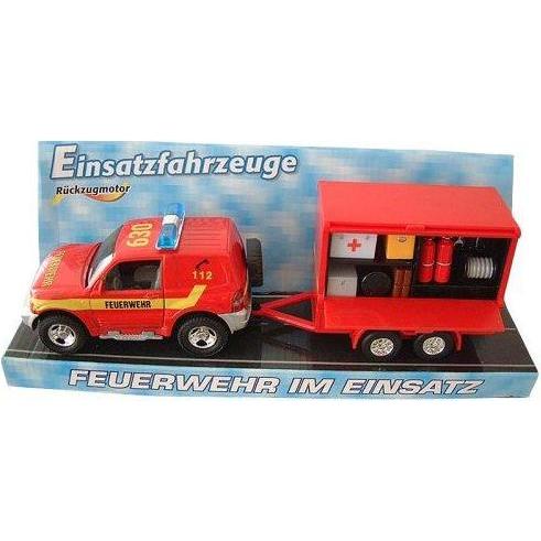 Thumbnail - Hippo fire truck 13cm with trailer. (521565)