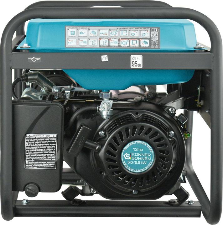 Produktbild Könner & Söhnen KS 7000E Stromerzeuger, 13 PS 4-Takt Benzinmotor, E-Start, 5500 Watt, 1x16A (230V) (5000 W, 25 l)