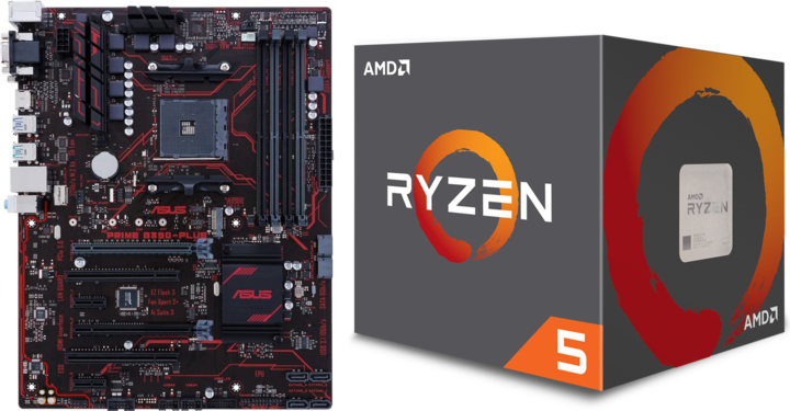Produktbild ASUS PRIME B350-PLUS + Ryzen 5 1600
