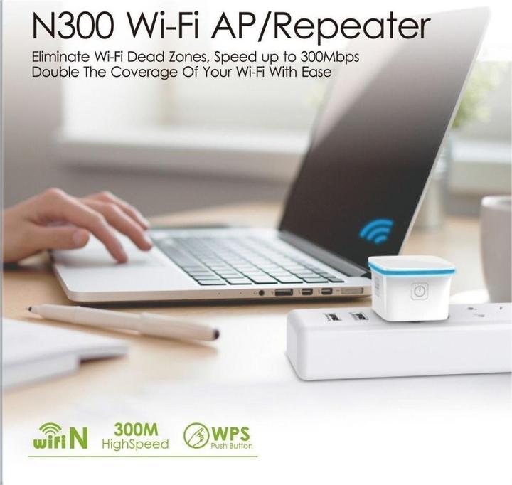 Produktbild Techly I-WL-REPEATER7 Netzwerk-Erweiterungsmodul Netzwerk-Repeater 10 (300 Mbit/s, 300 Mbit/s)