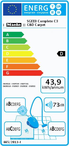 Energy Label Miele Complete C3 Cat & Dog Carpet Power Line