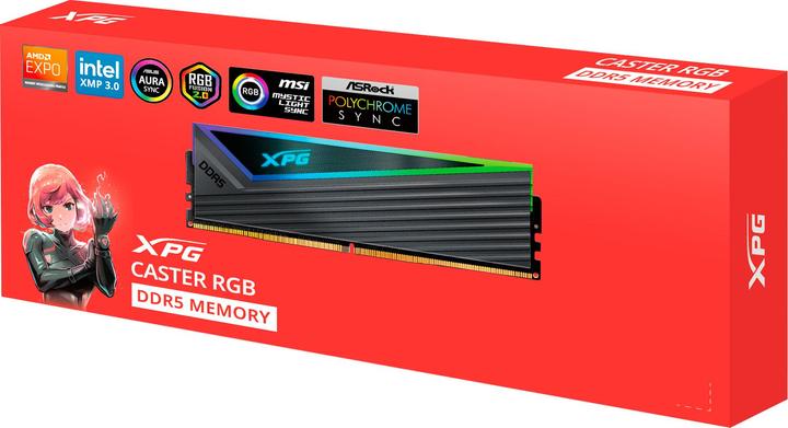 Actual product image Adata DDR5 32GB 6400-32 K2 XPG Caster RGB grey (2 x 16GB, 6400 MHz, DDR5 RAM, U-DIMM)