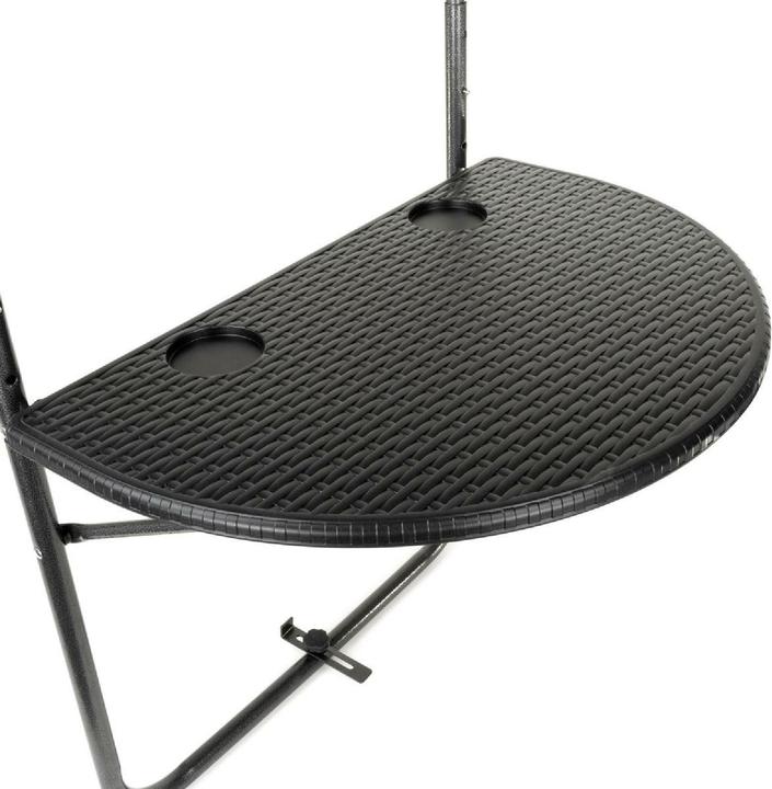 Produktbild VCM Balkonhängetisch Balkontisch Wandklapptisch Hängetisch stabil 59x40 cm schwarz (59 x 59 x 83 cm)