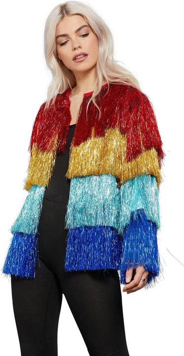 Actual product image Smiffys Lametta Festivaljacke vierfarbig (S, M)
