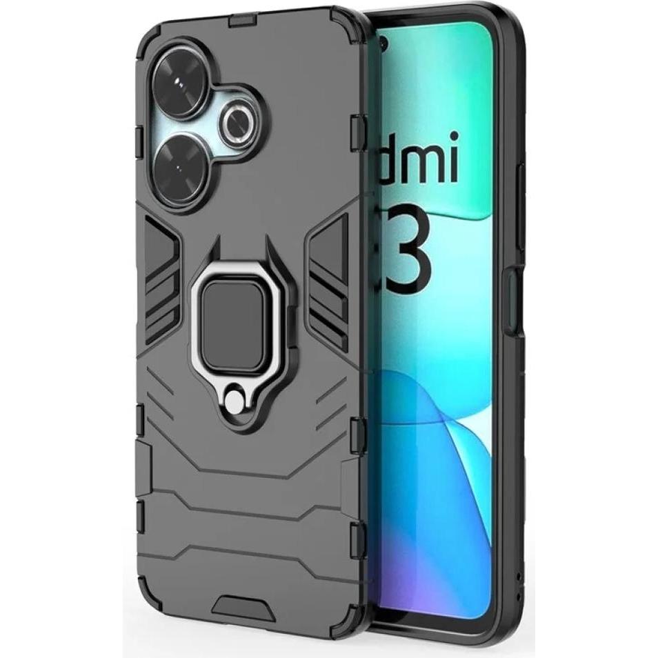 Screenguard RingCase Anti-Shock Xiaomi Redmi 13 Hülle (Xiaomi Redmi 13), Smartphone Hülle, Schwarz