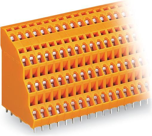 Produktbild Wago 738-324 Vierstock-Klemmenleiste fÃ¼r Leiterplatten 0,08-2,5 qmm orange