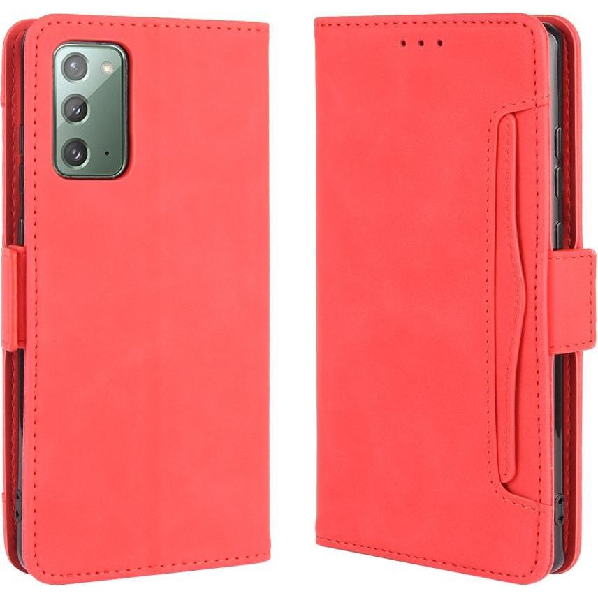 Cover-Discount Galaxy S20 FE - Etui mit vielen Kartenfächer rot (Samsung Galaxy S20 FE), Smartphone Hülle, Rot