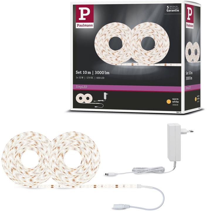 Image du produit Paulmann SimpLED Stripe Set (Blanc chaud, 1000 cm, Intérieur)