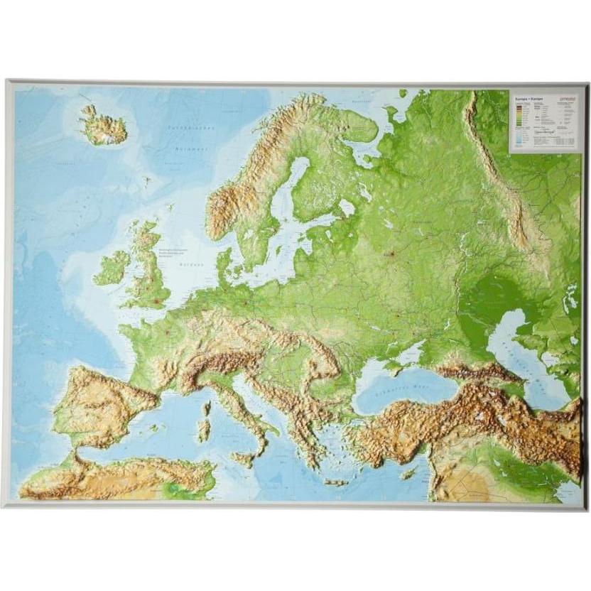 Reliefkarte Europa Gross 1 : 8 000 000, Landkarte