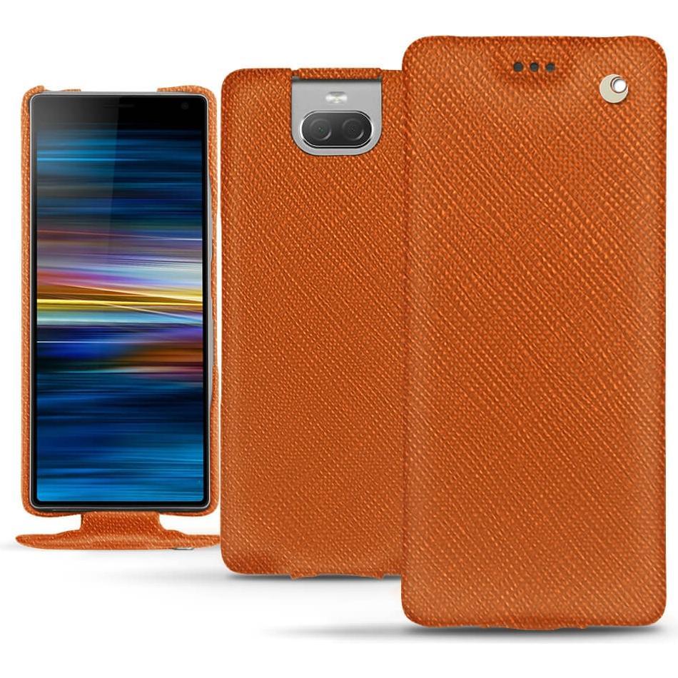 Noreve Lederschutzhülle vertikal (Sony Xperia 10 Plus), Smartphone Hülle, Orange