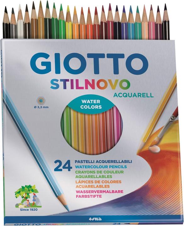 Image du produit Giotto Boîte à suspendre de 24 crayons de couleur Stilnovo ACQUARELL (Multicolore, 24 x)