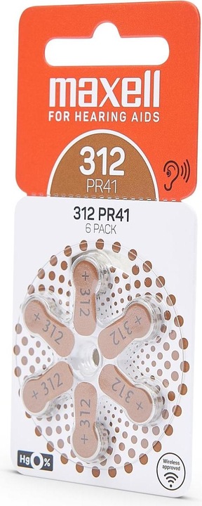 Produktbild Maxell Hörgerätebatterie PR41-312 (6 Stk., A312)