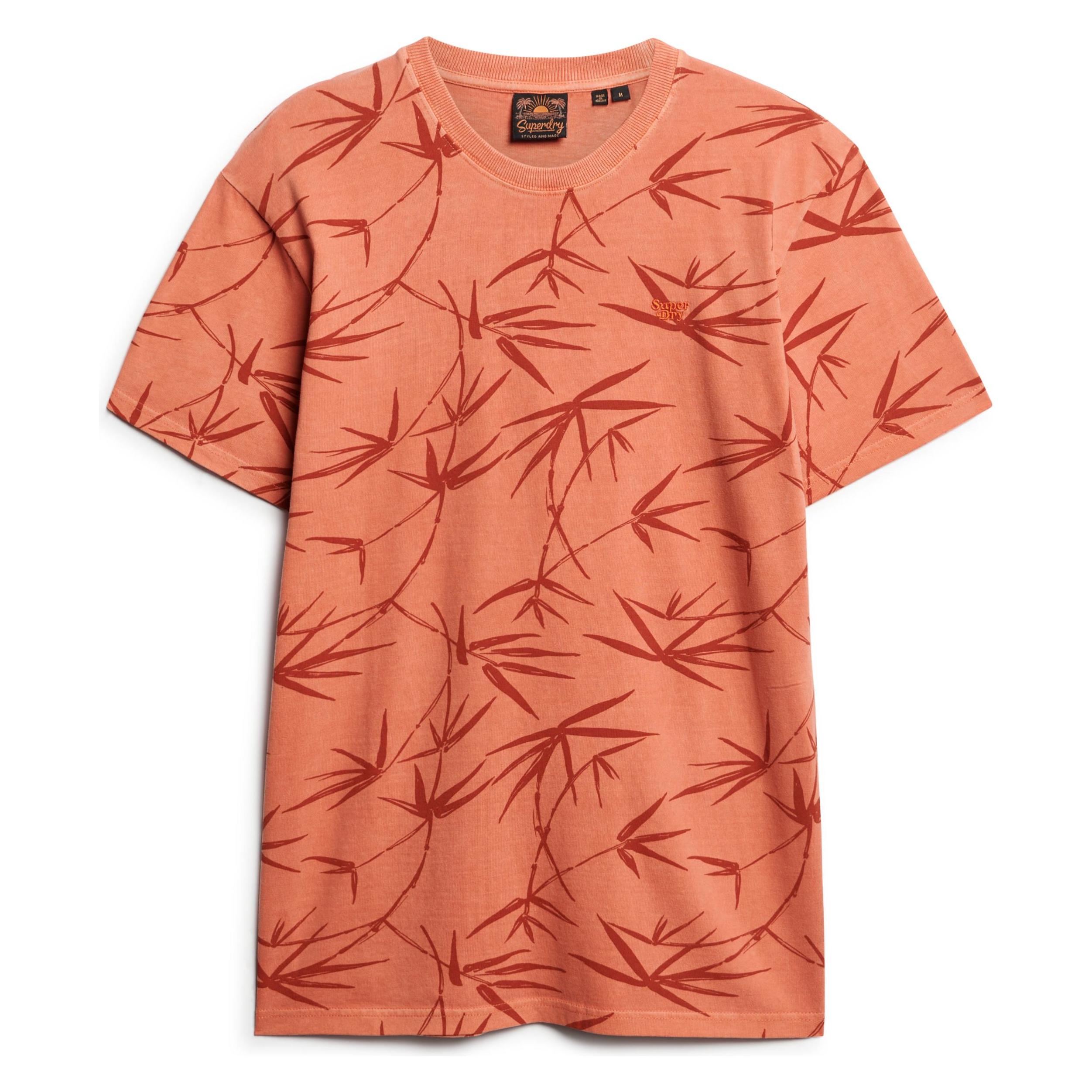 Superdry, Herren, Shirts, Vintage T-Shirt Mit überfärbtem Print, Orange, Grau, (L)