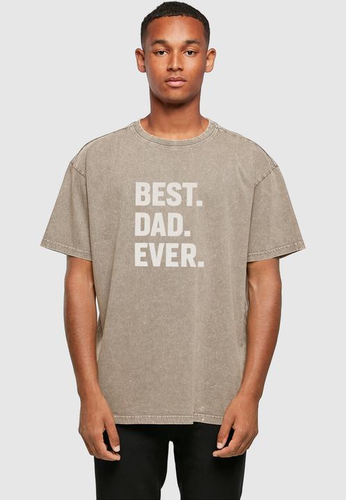 Produktbild Merchcode Fathers Day - Best Dad Ever Acid Washed Heavy Oversized Tee - 112789 (S)