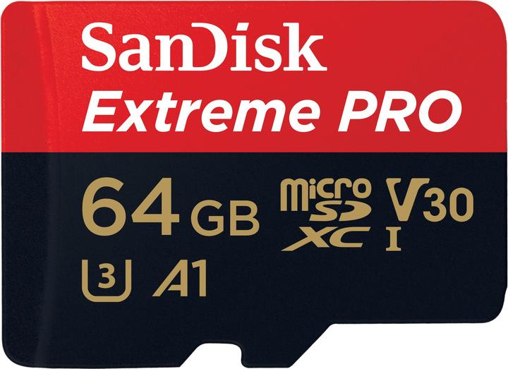 Produktbild SANDISK Extreme Pro microSD A1 (64 GB, microSDXC, U3, UHS-I)