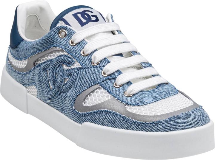 Produktbild Dolce & Gabbana portofino strobel light sneakers in technical mesh denime white and jeans (44)