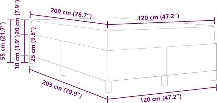 Actual product image vidaXL Boxspringbett (120 x 200 cm)