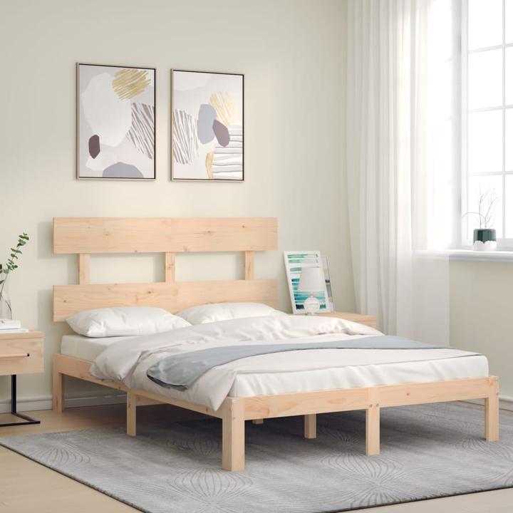 Produktbild VidaXL Massivholzbett mit Kopfteil 140x190 cm (140 x 190 cm)