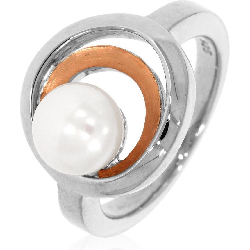 Xen, Ring, Ring bicolor mit Süsswasserzuchtperle, (54, 925 Silber)