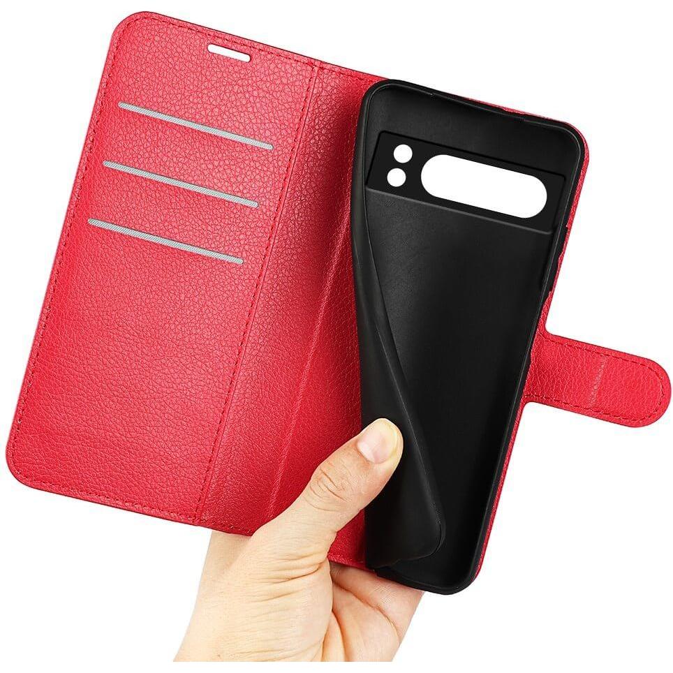 Thumbnail - Cover-Discount Google Pixel 8 Pro - Leder Etui Hülle rot (Google Pixel 8 Pro), Smartphone Hülle, Rot