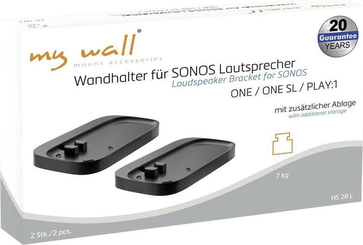 Produktbild myWall 2 Wandhalter für SONOS Lautsprecher ONE / ONE SL / PLAY:1 (Set, Wandmontage, Nicht beweglich)