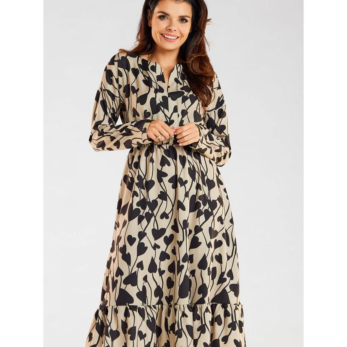 Awama, Damen, Kleider, Alltagskleid, Beige, (L)