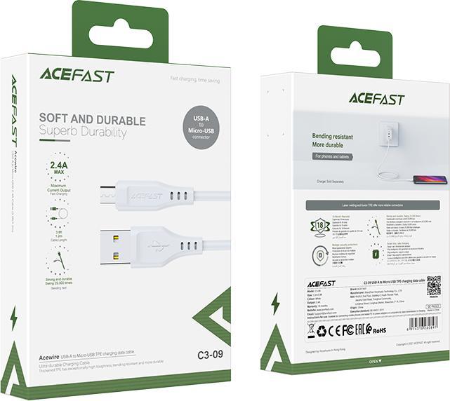 Actual product image Acefast C3-09 (1.20 m, USB 2.0, 60 W)