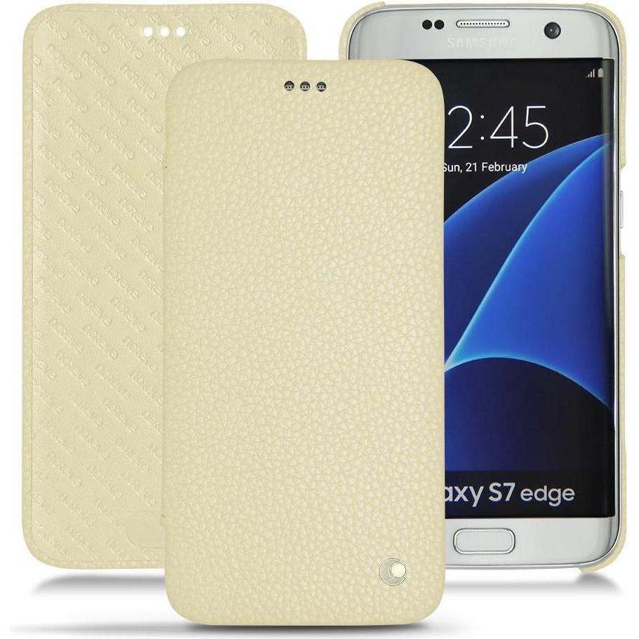 Noreve Lederschutzhülle horizontal (Samsung Galaxy S7 Edge), Smartphone Hülle, Weiss