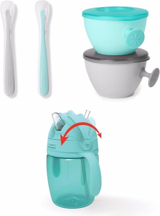 Actual product image Skiphop Easy Serve Travel Bowl with Spoon and Drink Bottle