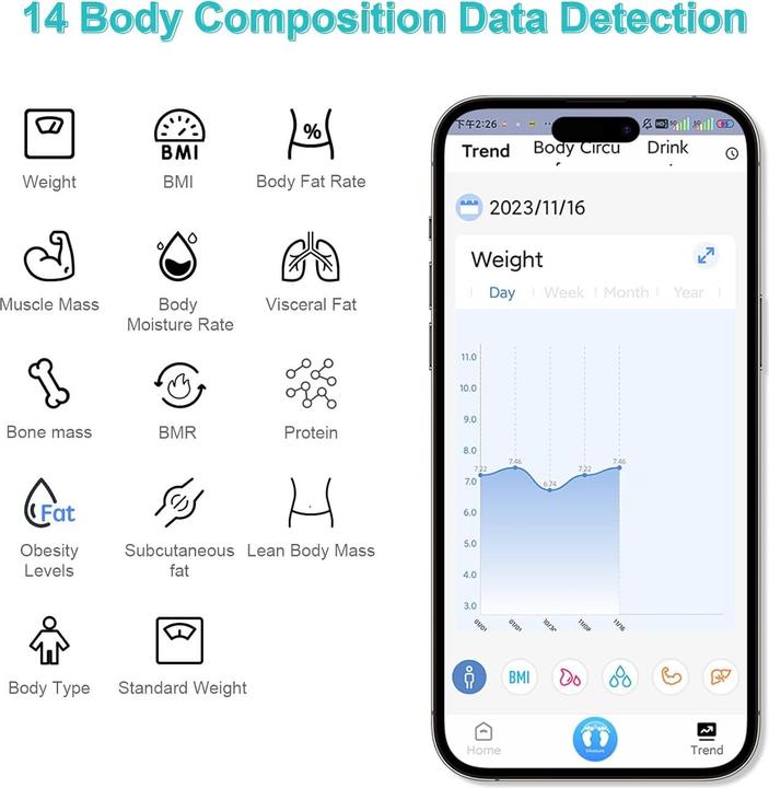 Immagine prodotto Europapa Scala del grasso corporeo (180 kg)