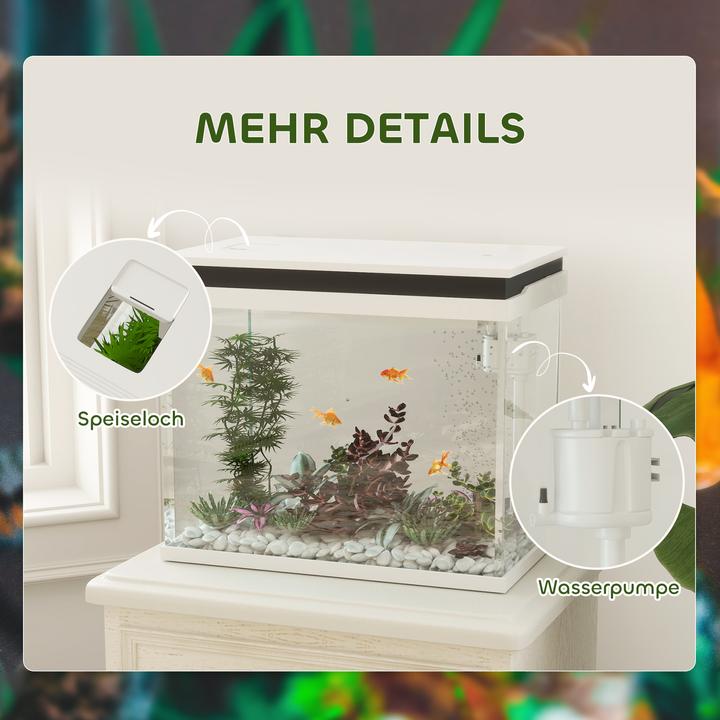Image du produit PawHut Aquarium Glas, ABS Weiss (41 l)