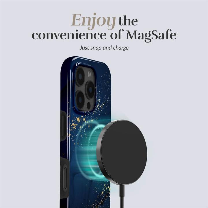 Mio Back panel cover Midnight Sparkle Magsafe Case Compatible for iPhone 13/14/15 (Apple iPhone 13, Apple iPhone 14, Apple iPhone 15)