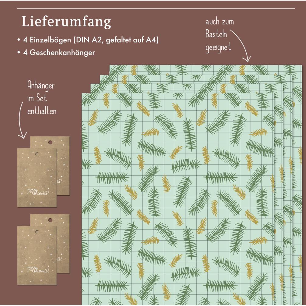 Dabelino, Geschenkverpackung, Geschenkpapier Set Weihnachten für Erwa (Geschenkpapier, 1 x)