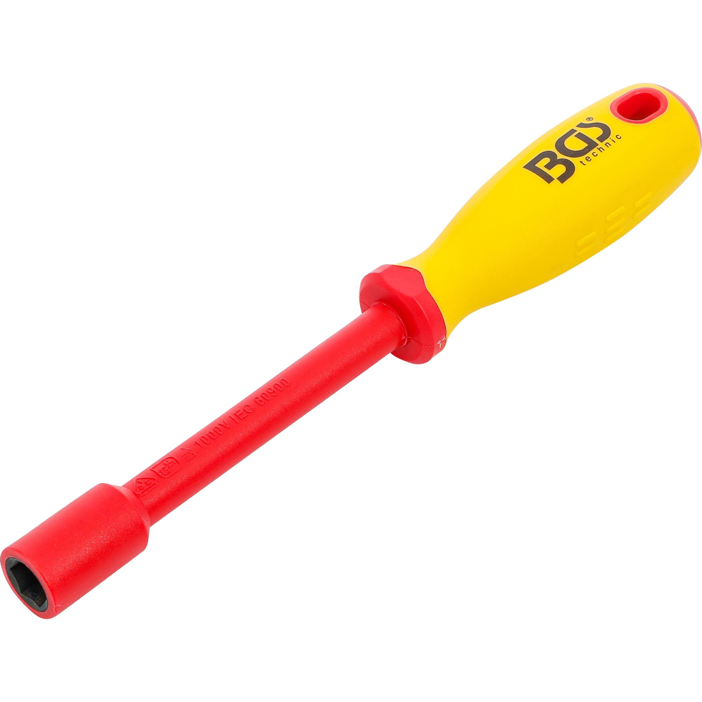 BGS, Schraubenzieher, VDE-Steckschlüssel-Schraubendreher Sechskant SW 12 mm Klingenlänge 125 mm