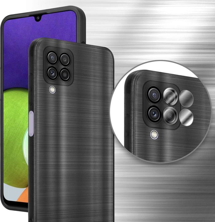 Image du produit Cadorabo Housse pour Samsung Galaxy A22 4G en TPU brossé Protection caméra style LM160 (Samsung Galaxy A22)