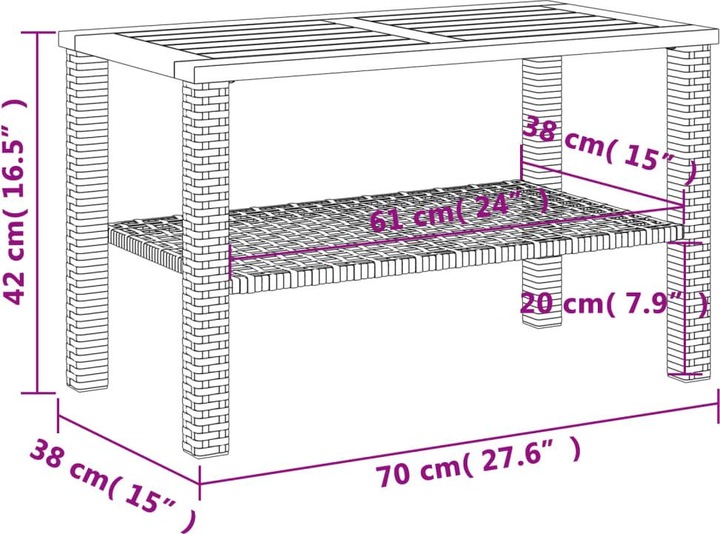 Actual product image VidaXL Garden table (80 cm)