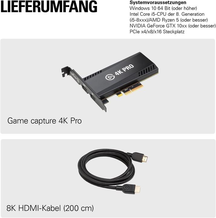 Produktbild Elgato Game Capture 4K Pro (Xbox Series X, PS5, Switch, PC, Mac)