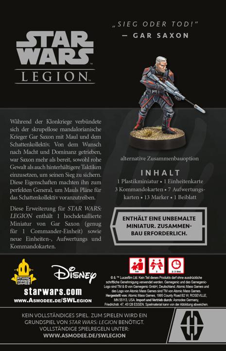 Actual product image FFG FFGD4687 - Legion Gar Saxon - for Star Wars (DE Expansion)