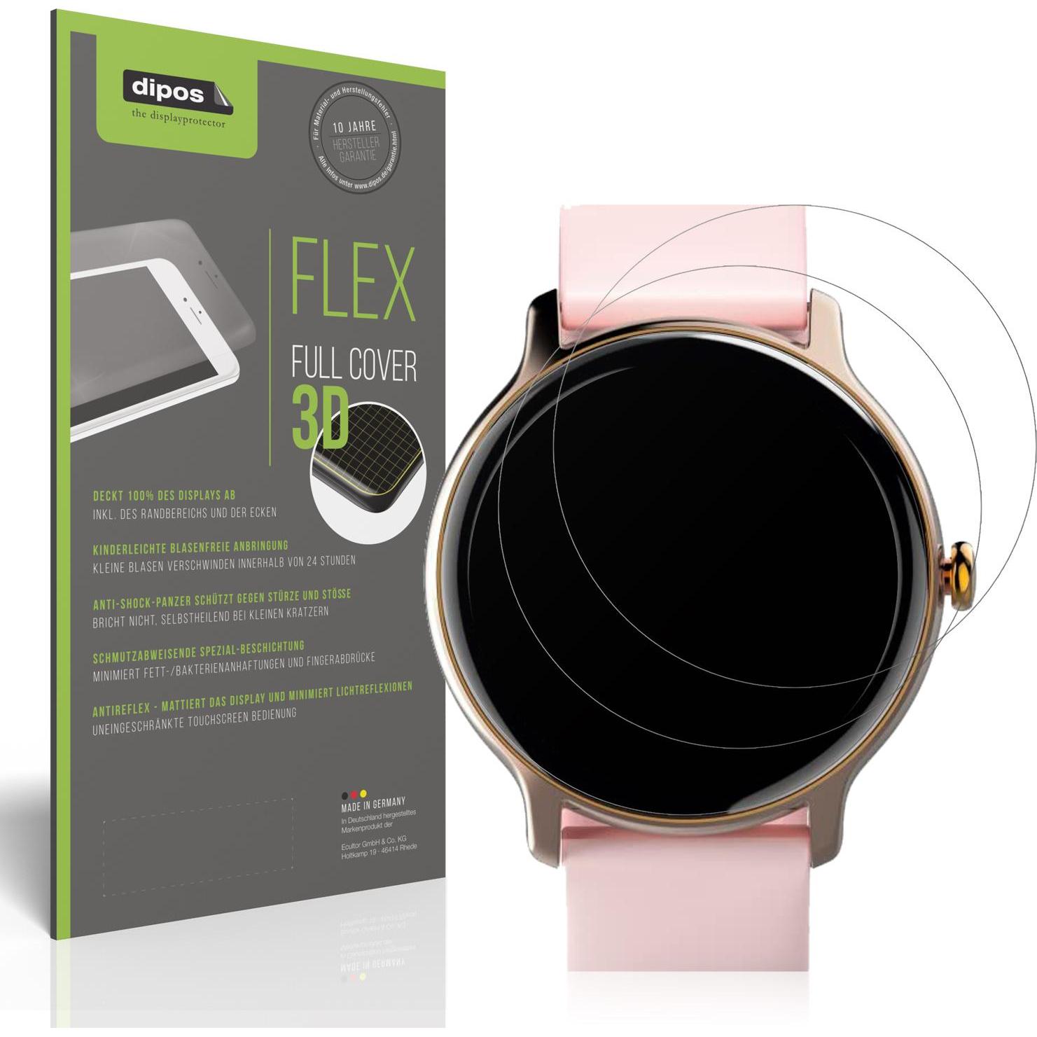 Dipos Full Cover Schutzfolie Matt, Smartwatch Schutzfolie, Transparent