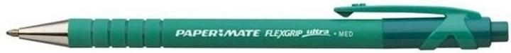 Actual product image Paper Mate Flexgrip Ultra Clip-on Retractable Ballpoint Pen Medium 12 Pieces (Green, 12 x)