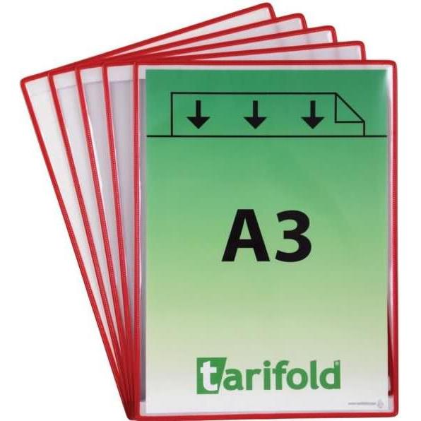 Tarifold, Informationsschild, Sichttafel selbsthaftend A3 rot VE=5 Stück