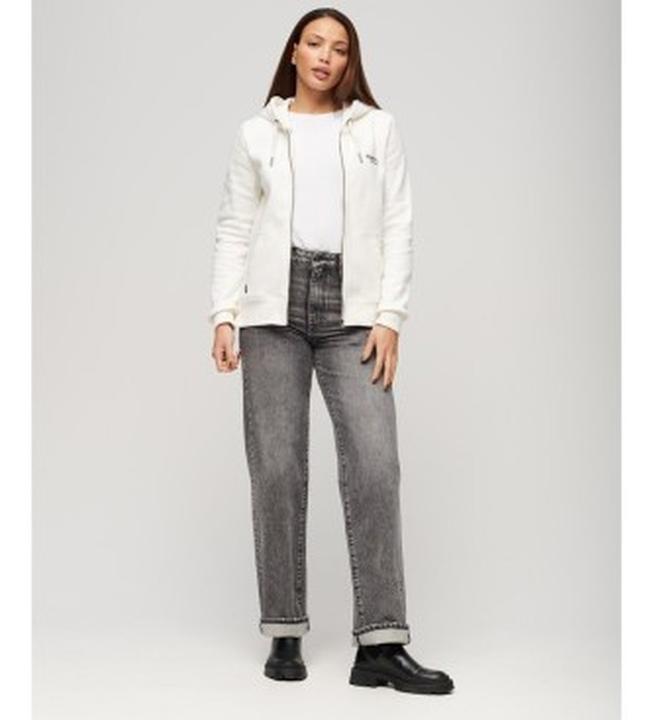 Produktbild Superdry ESSENTIAL LOGO ZIP SWEATSHIRT Dames Vest - Wit