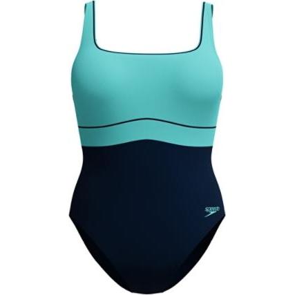 Speedo, Damen, Badeanzug, Shaping ContourEclipse Swimsui, Blau, (W34/L38)