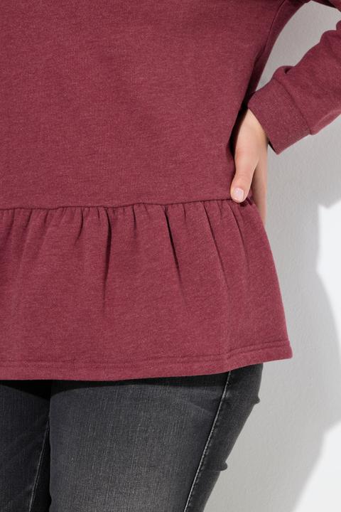 Immagine prodotto Ulla Popken Felpa dal taglio svasato con orlo con volant, scollo a girocollo e maniche lunghe (46, 48)