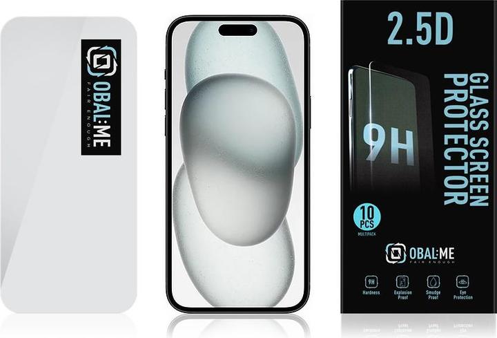 Actual product image Obal:Me Multipack 2.5D Glass Screen Protector for Apple iPhone 15 Clear (10pcs) (10 pcs., Apple iPhone 15)