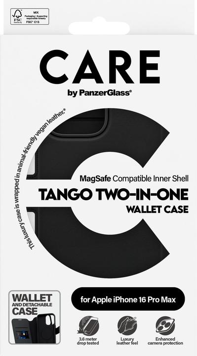Produktbild PanzerGlass CARE Tango Two-in-One Wallet Case (Apple iPhone 16 Pro Max)