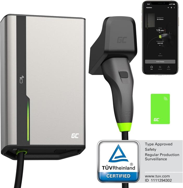 Actual product image GreenCell GC EVGC021B2250 - Wallbox, 3,6 - 22 KW, 5 m, NFC (Type 2, 22 kW, 32 A)