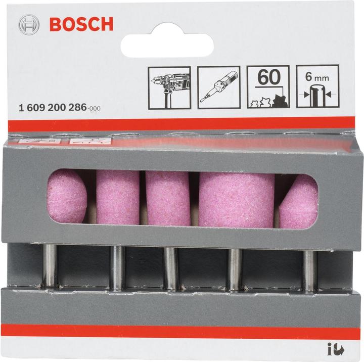 Image du produit Bosch Professional Zubehör Set de meules sur tige PRO Steel, 25 x 24, 15 x 30, 15 x 30, 25 x 25, 20 x 25 mm, G60, 5 pcs. (60)